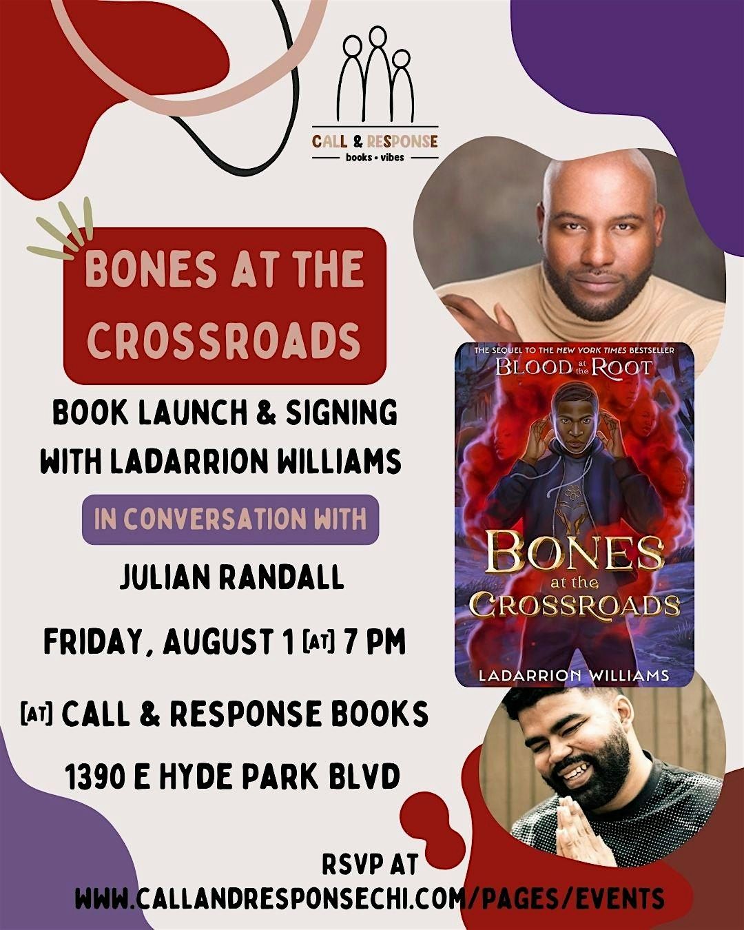 Book Launch and Signing: Bones at the Crossroads with LaDarrion Williams, 1 August | Event in Chicago | AllEvents