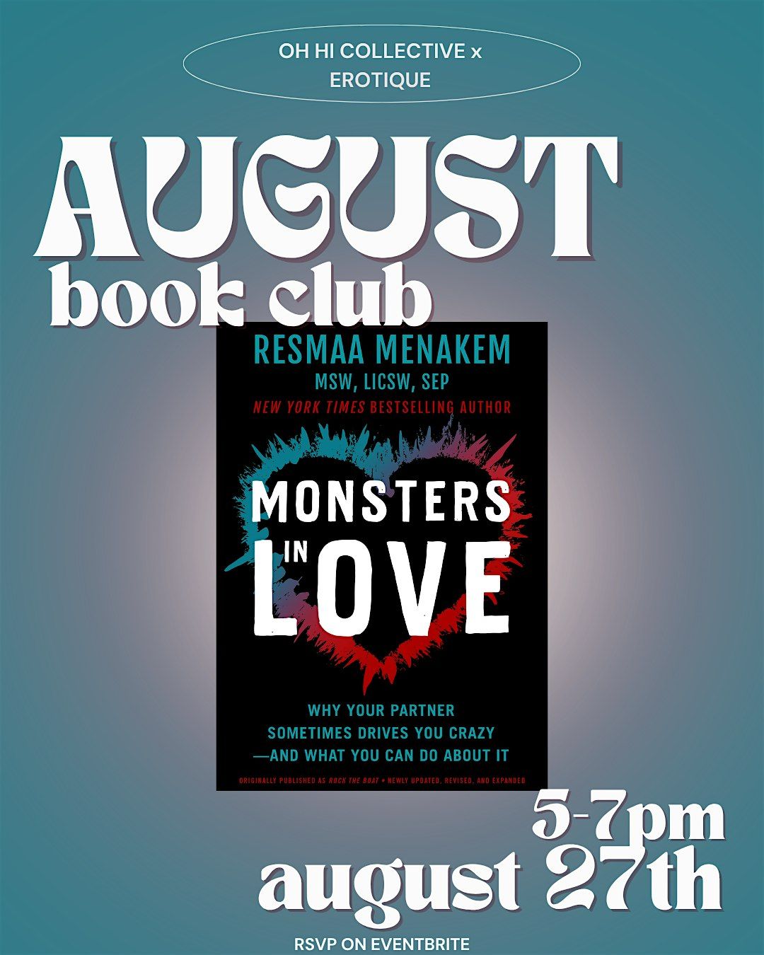 Monsters in Love: Monthly Book Club with Oh Hi & Erotique, 27 August | Event in Bozeman | AllEvents