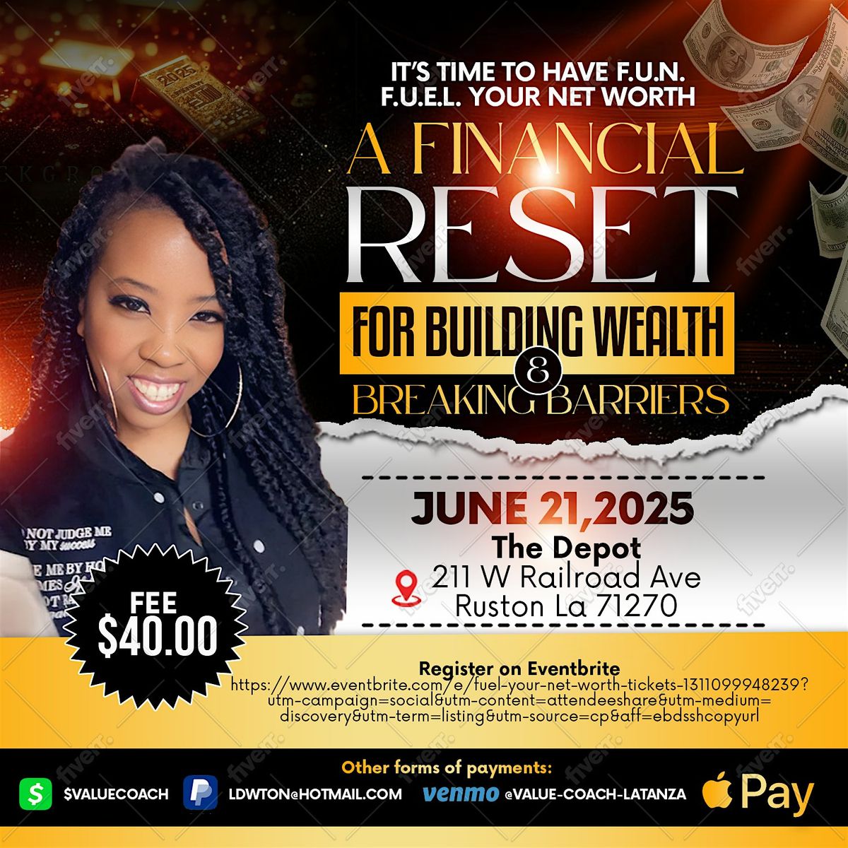 F.U.E.L Your Net Worth, 21 June | Event in Ruston | AllEvents