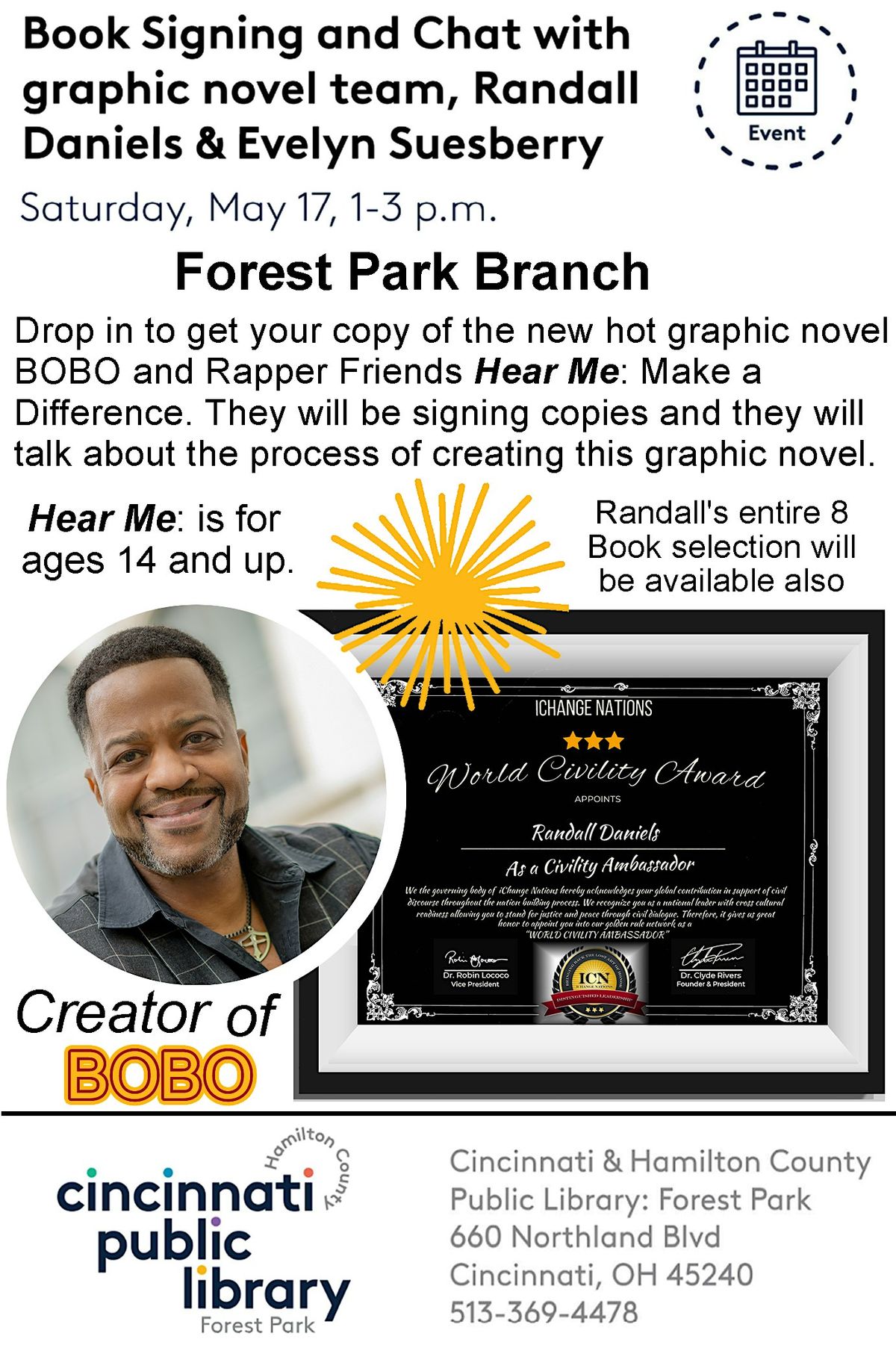 Cinti Public Library Book Signing Randall Daniels & Evelyn Suesberry, 17 May | Event in Cincinnati | AllEvents