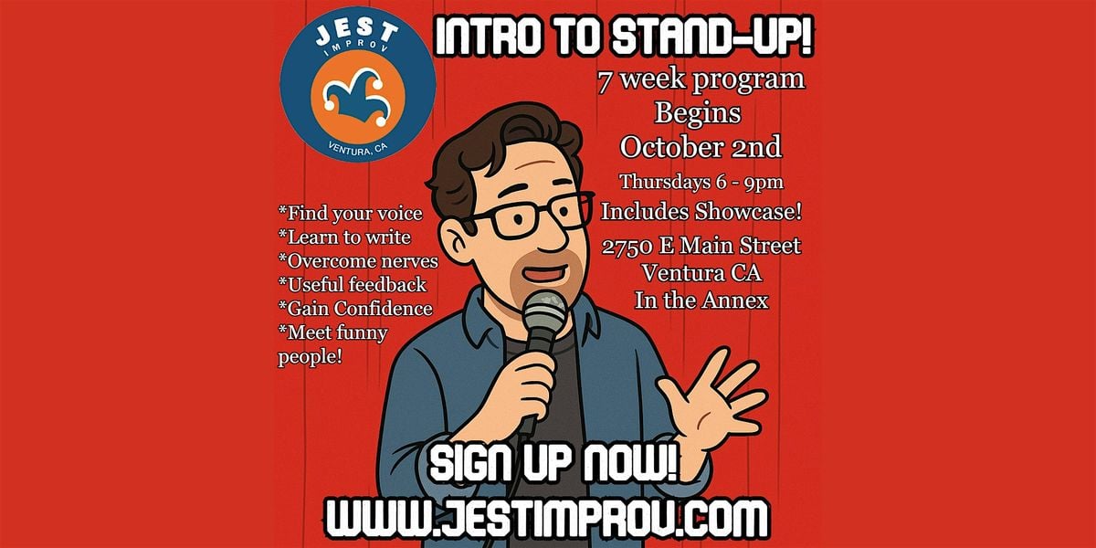 Jest Improv's Stand Up Comedy 101: Intro to Stand Up Program, 2 October | Event in Ventura | AllEvents