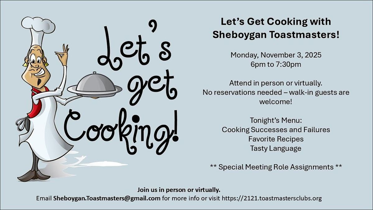 Add Some ZEST! A Toastmasters Meeting with Flavor and Fun, 3 November | Event in Sheboygan | AllEvents