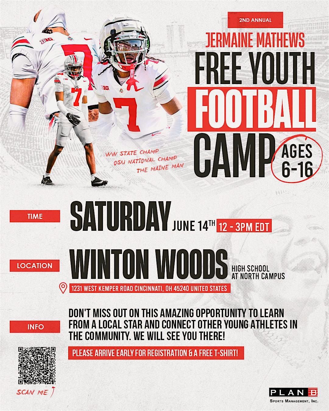 Jermaine Mathews' 2nd Annual Free Youth Football Camp, Ages 6-16, 14 June | Event in Cincinnati | AllEvents