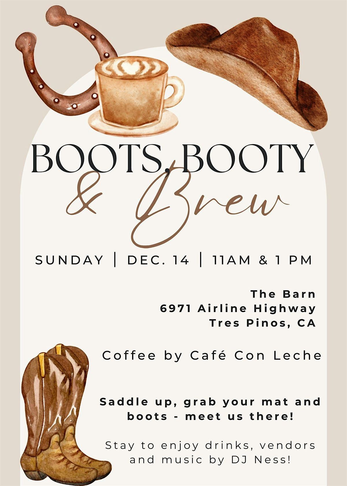 Boots, Booty & Brew, 14 December | Event in Tres Pinos | AllEvents