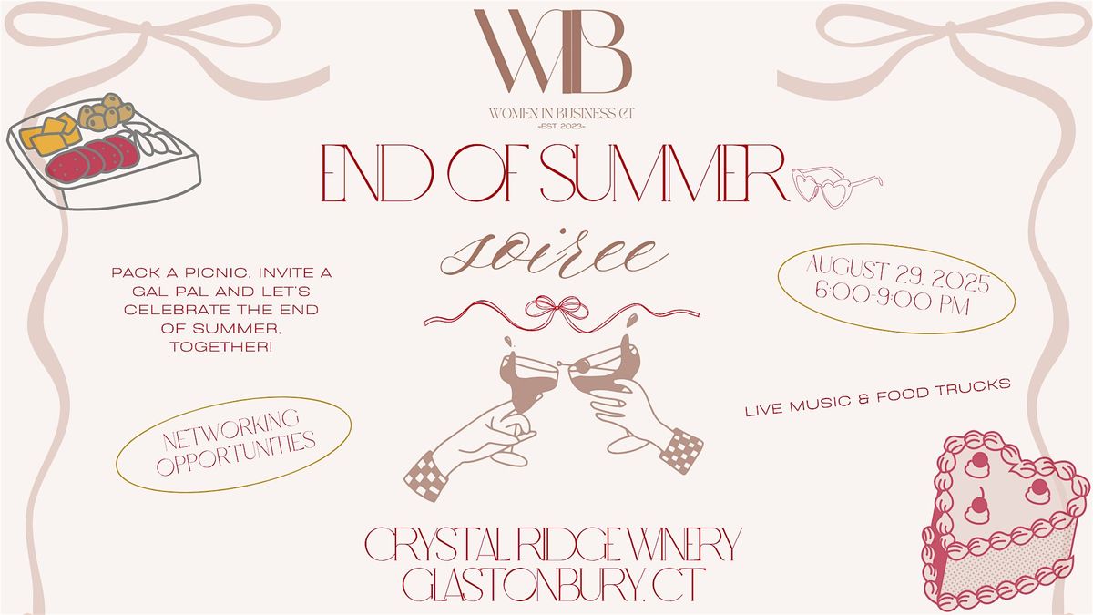 WIB CT: End of Summer Soiree, 29 August | Event in Glastonbury | AllEvents
