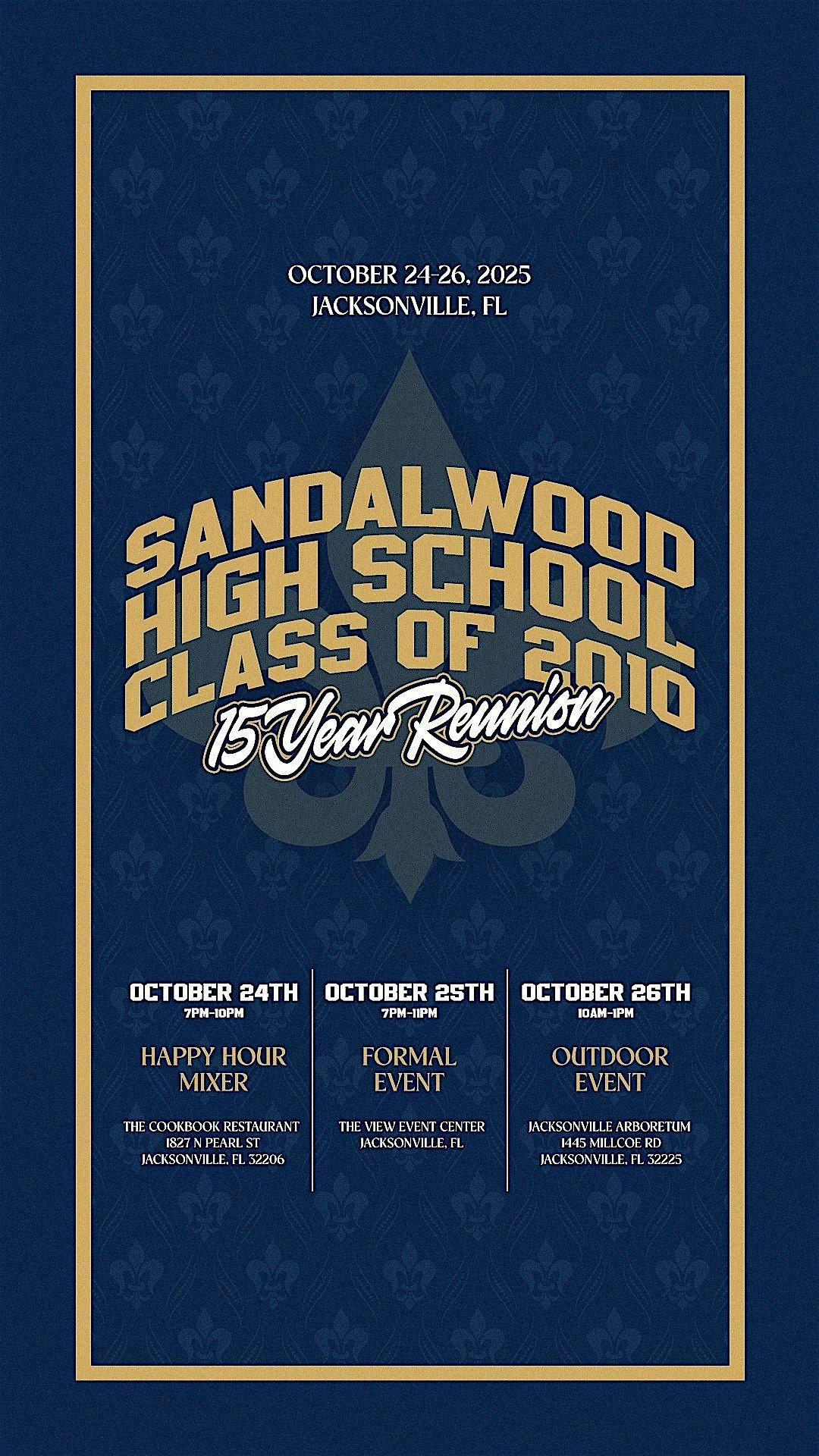 Sandalwood Class of 2010: 15 Year Class Reunion, 24 October | Event in Jacksonville | AllEvents