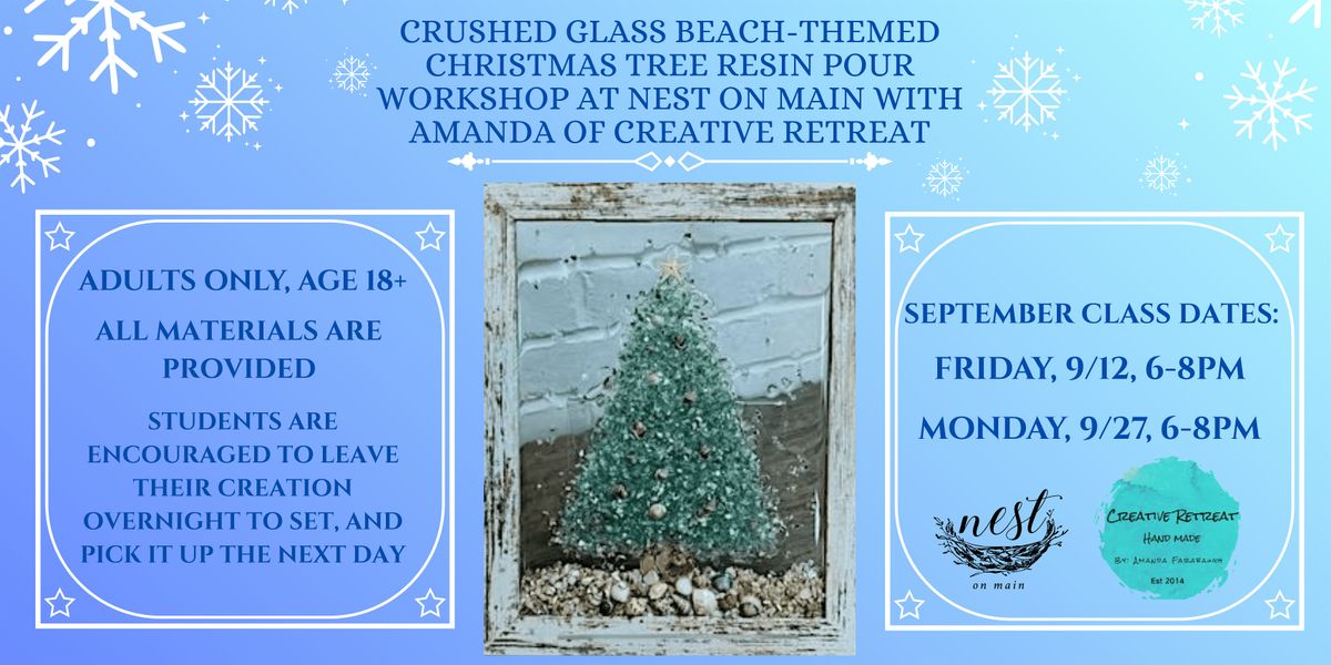 Crushed Glass  Beach-Themed Christmas Tree Resin Pour Workshop w/Amanda, 12 September | Event in Northport
