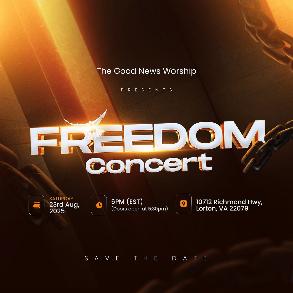 FREEDOM CONCERT, 23 August | Event in Lorton | AllEvents