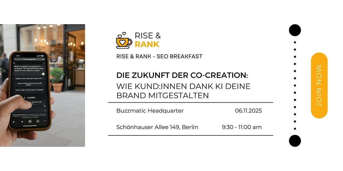 SEO- & AI-Breakfast "Rise & Rank", 6 November | Event in Berlin | AllEvents