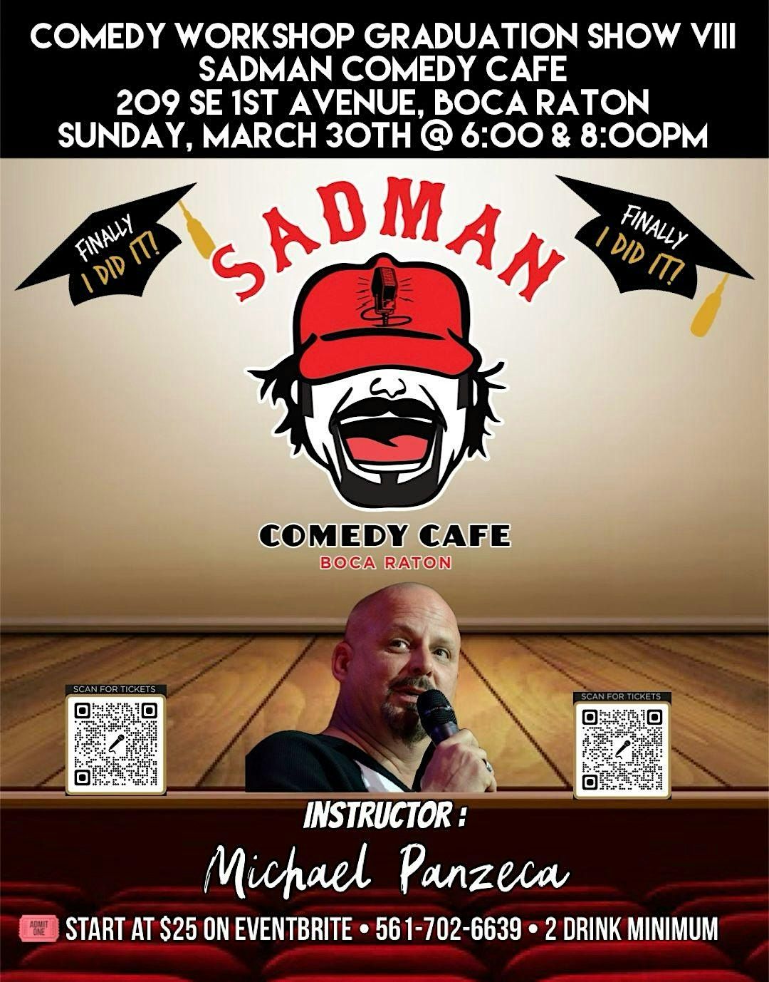 Graduation Showcase IX At Sadman Comedy Cafe, Boca Raton, 7:30 Showtime, 24 July | Event in Boca Raton | AllEvents