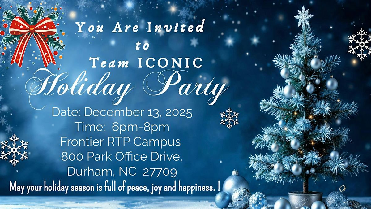 Team ICONIC  2025 Holiday Celebration! Spin, Sip, Dance, Set Your Vision!, 13 December | Event in Research Triangle