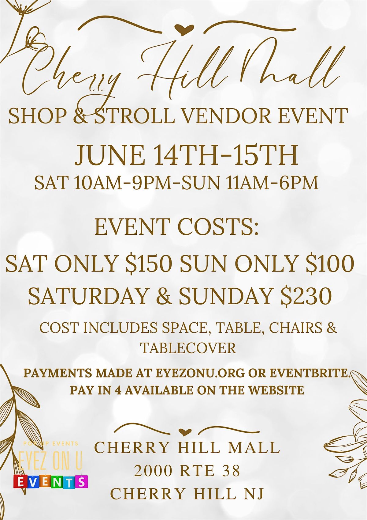 Cherry Hill Mall Shop & Stroll Vendor Event, 14 June | Event in Cherry Hill | AllEvents