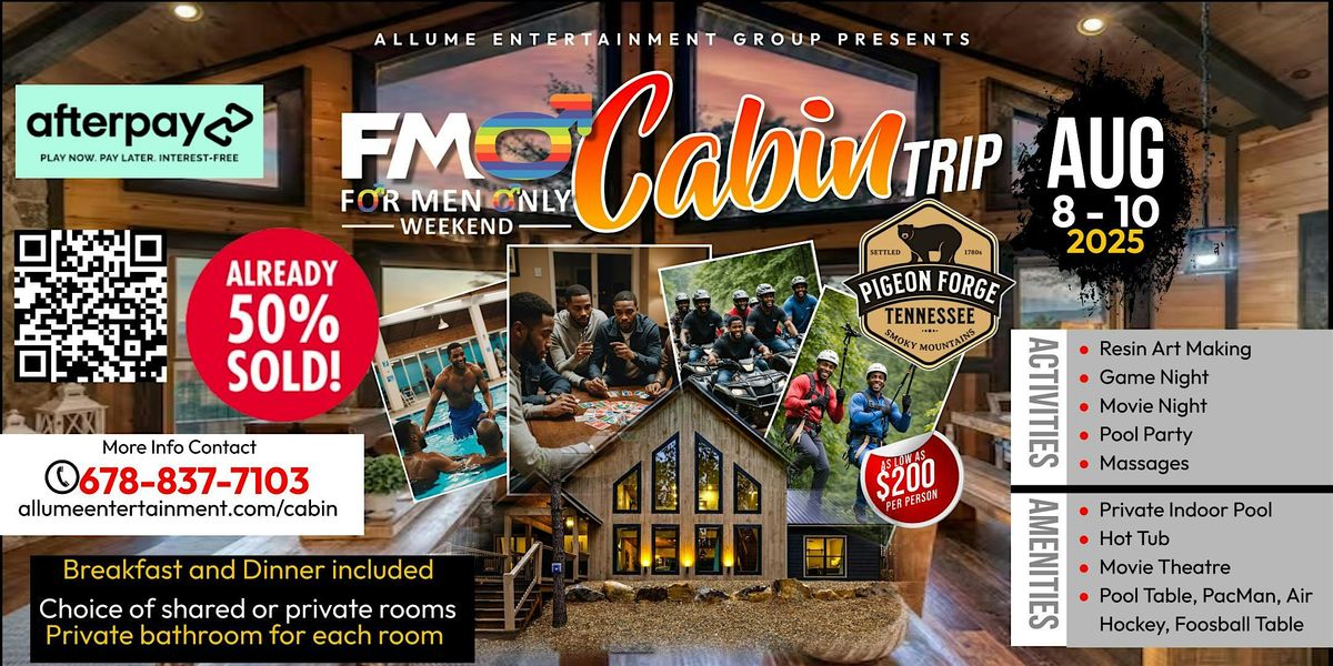 For Men Only Cabin Trip | Pigeon Forge, 8 August | Event in Columbia | AllEvents