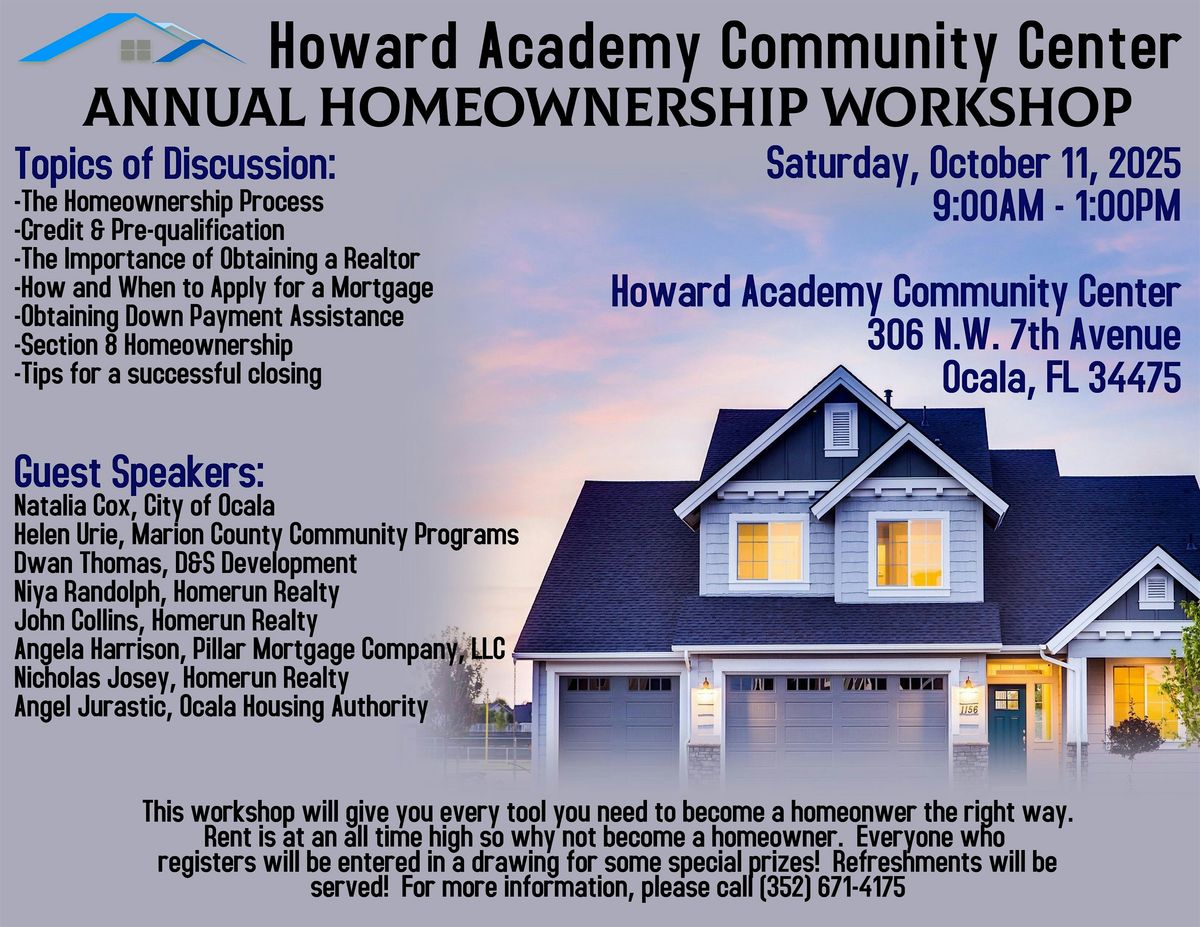 Howard Academy Homeownership Workshop, 11 October | Event in Ocala | AllEvents