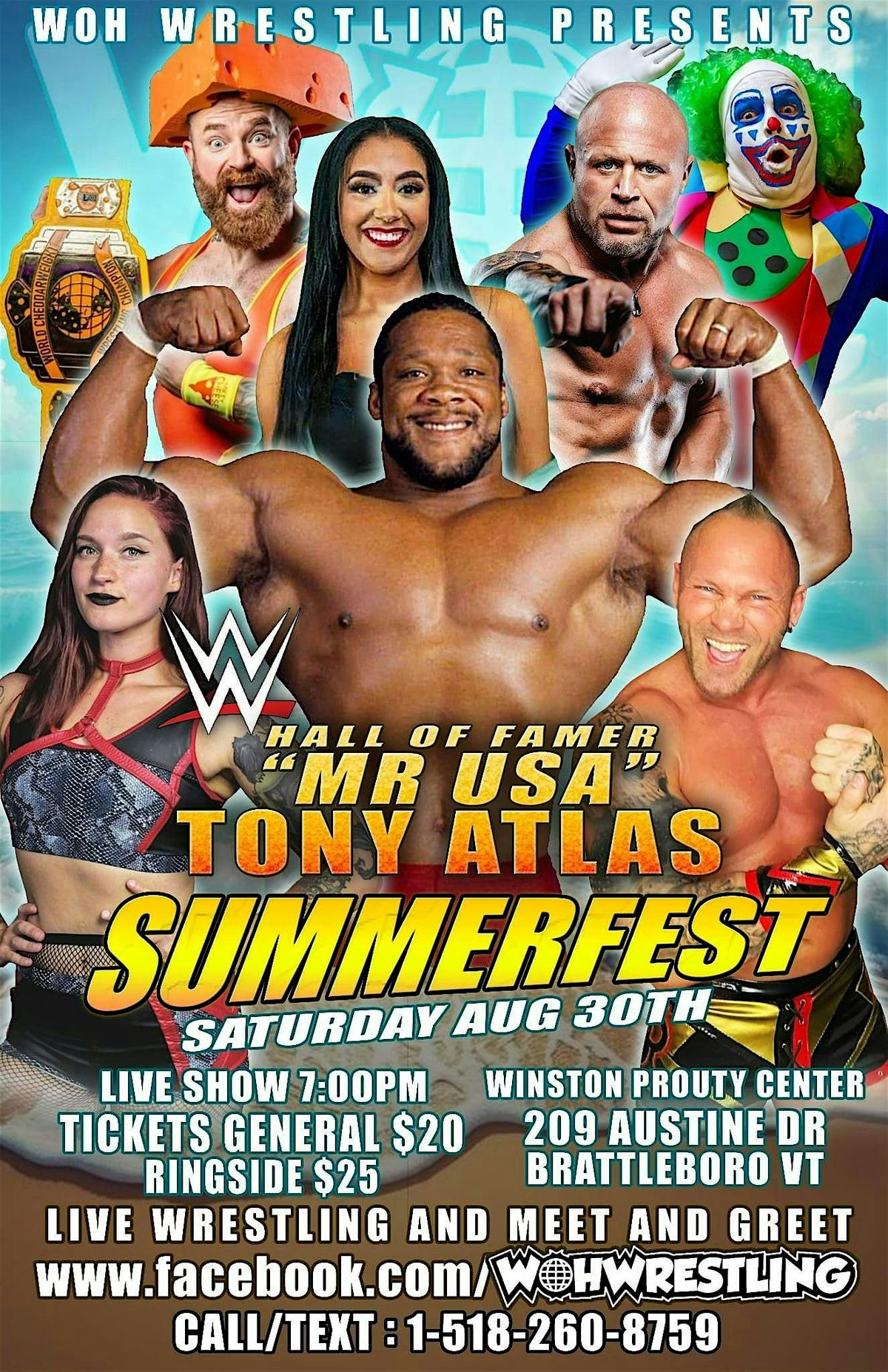 WOH Wrestling in Brattleboro  Summerfest Feat WWE legend Tony Atlas & more, 30 August | Event in Brattleboro