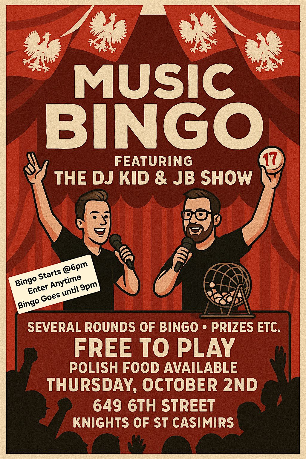 Music Bingo with The DJ Kid and JB Show, 2 October | Event in Grand Rapids | AllEvents