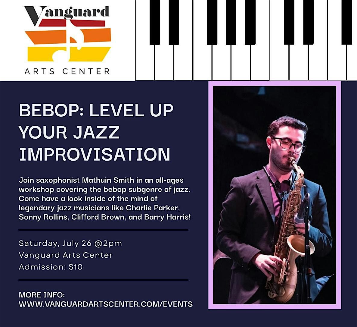 Bebop: Level Up Your Jazz Improv, 26 July | Event in Chantilly | AllEvents