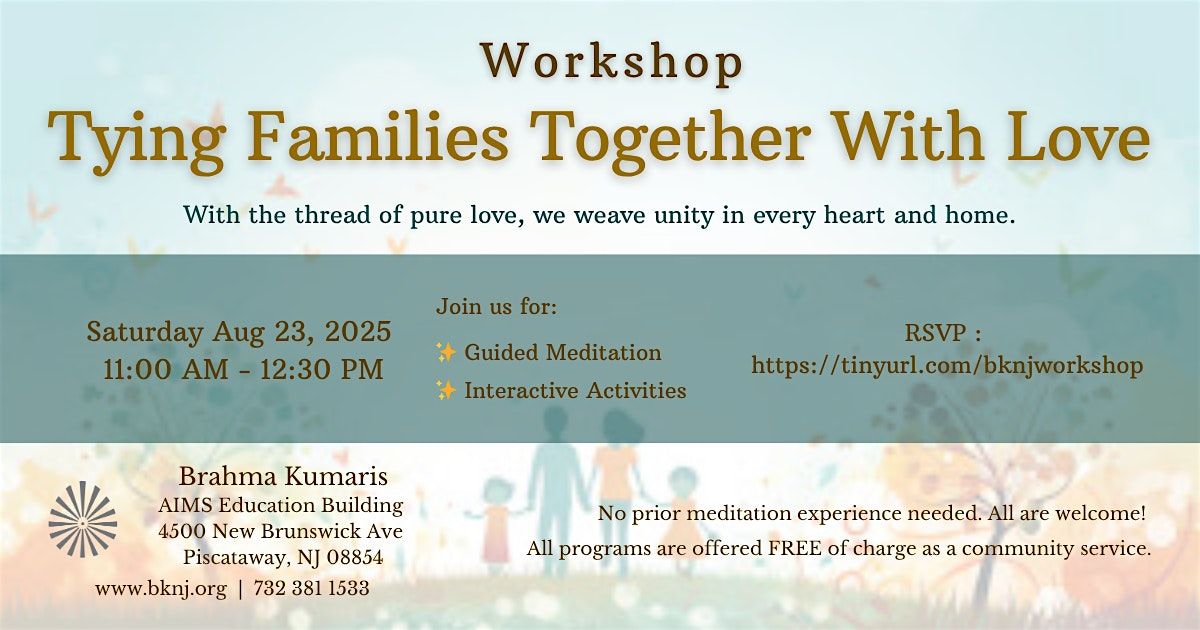 Workshop - Tying Families Together With Love, 23 August | Event in Piscataway | AllEvents