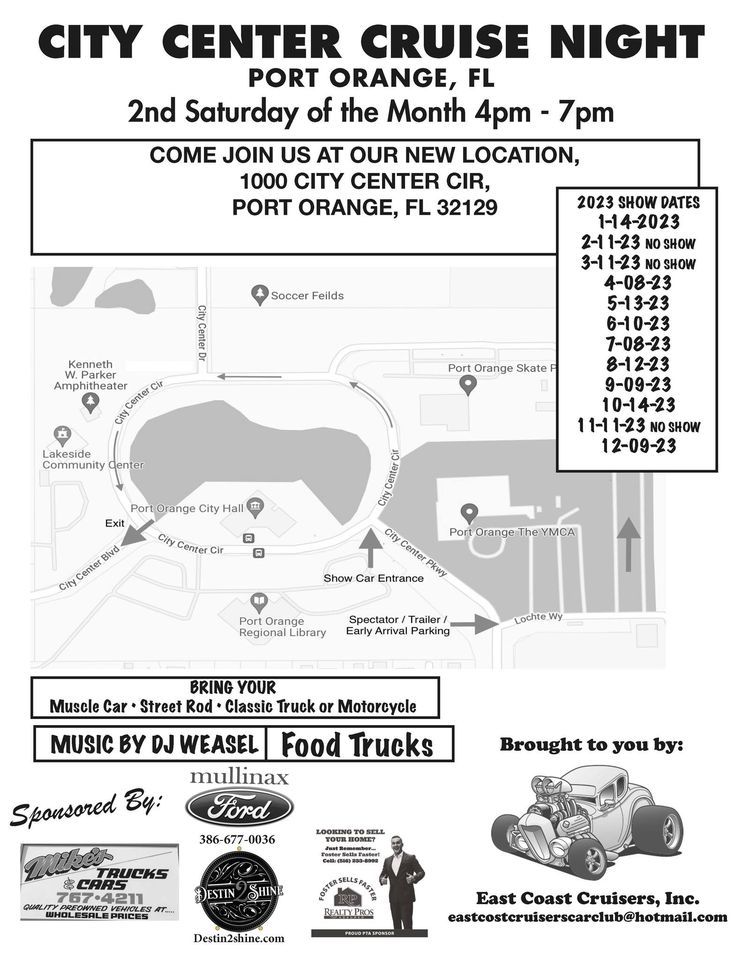 City Center Cruise Night. , 1000 City Center Cir, Port Orange, FL 32129