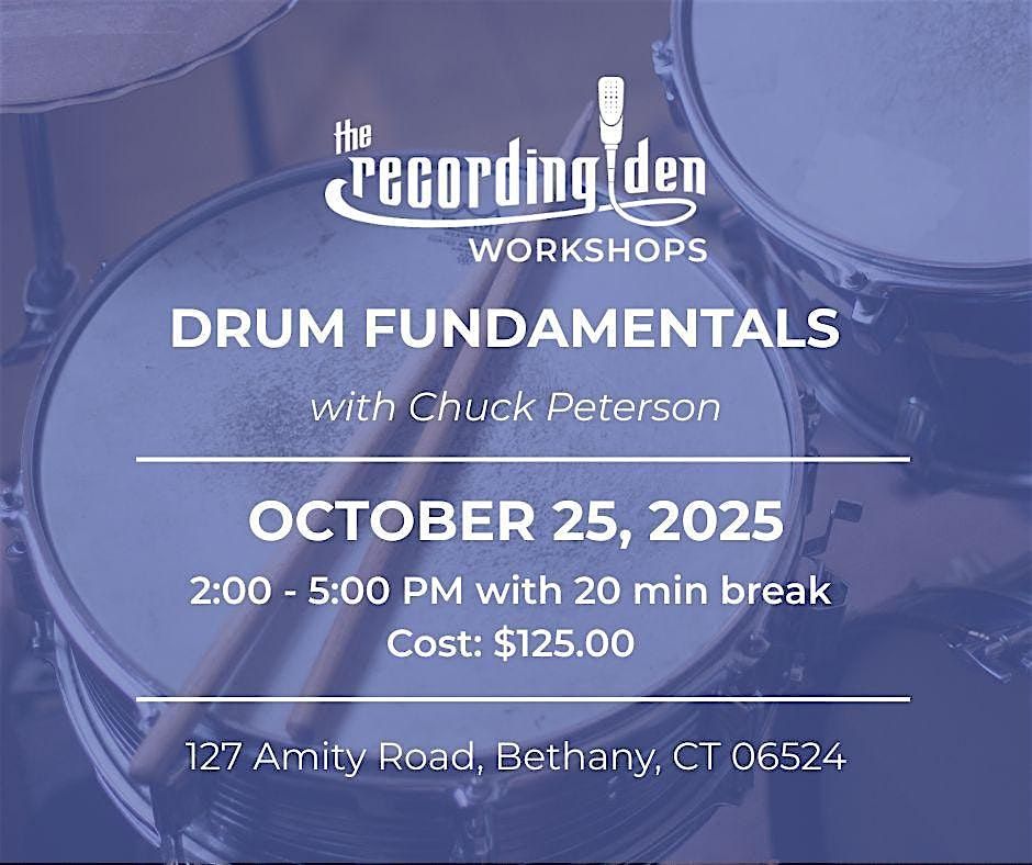 Workshop - Drum Fundamentals with Chuck Peterson, 25 October | Event in Bethany | AllEvents