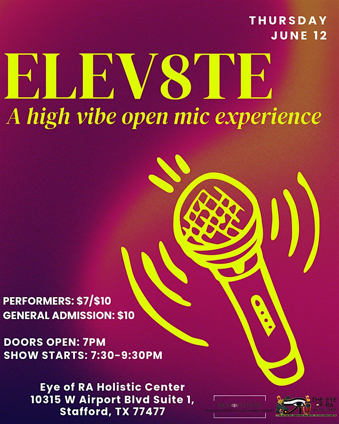 ELEV8TE: A High Vibe Open Mic Experience | Event in Stafford | AllEvents