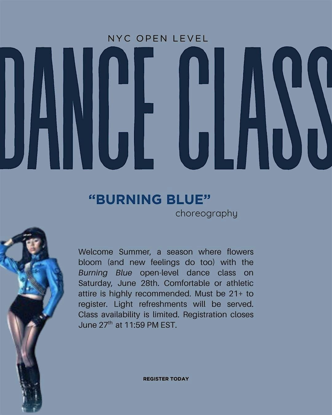 Burning Blue Open Level Dance Class, 5 July | Event in New York | AllEvents
