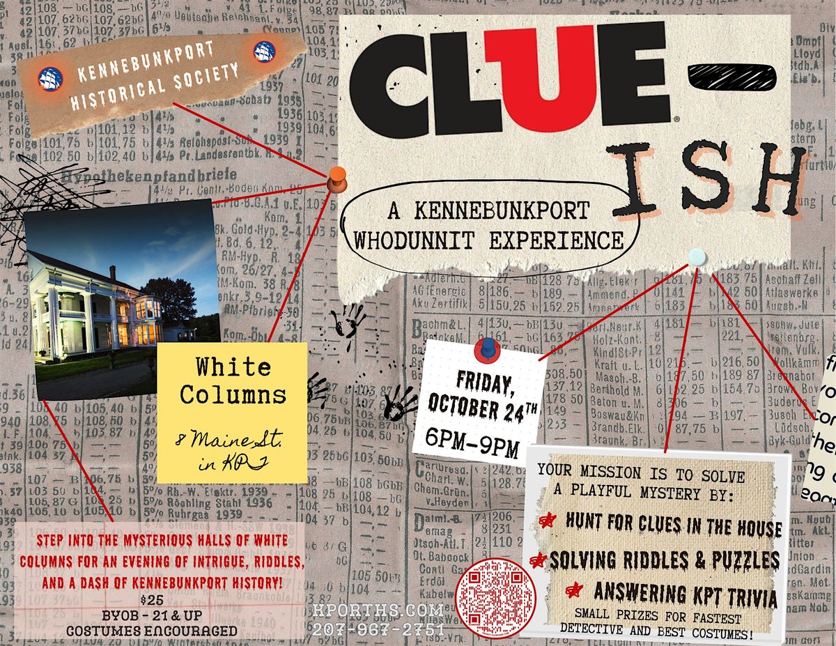 Clue-ish: A Kennebunkport Whodunnit Experience, 24 October | Event in Kennebunkport | AllEvents