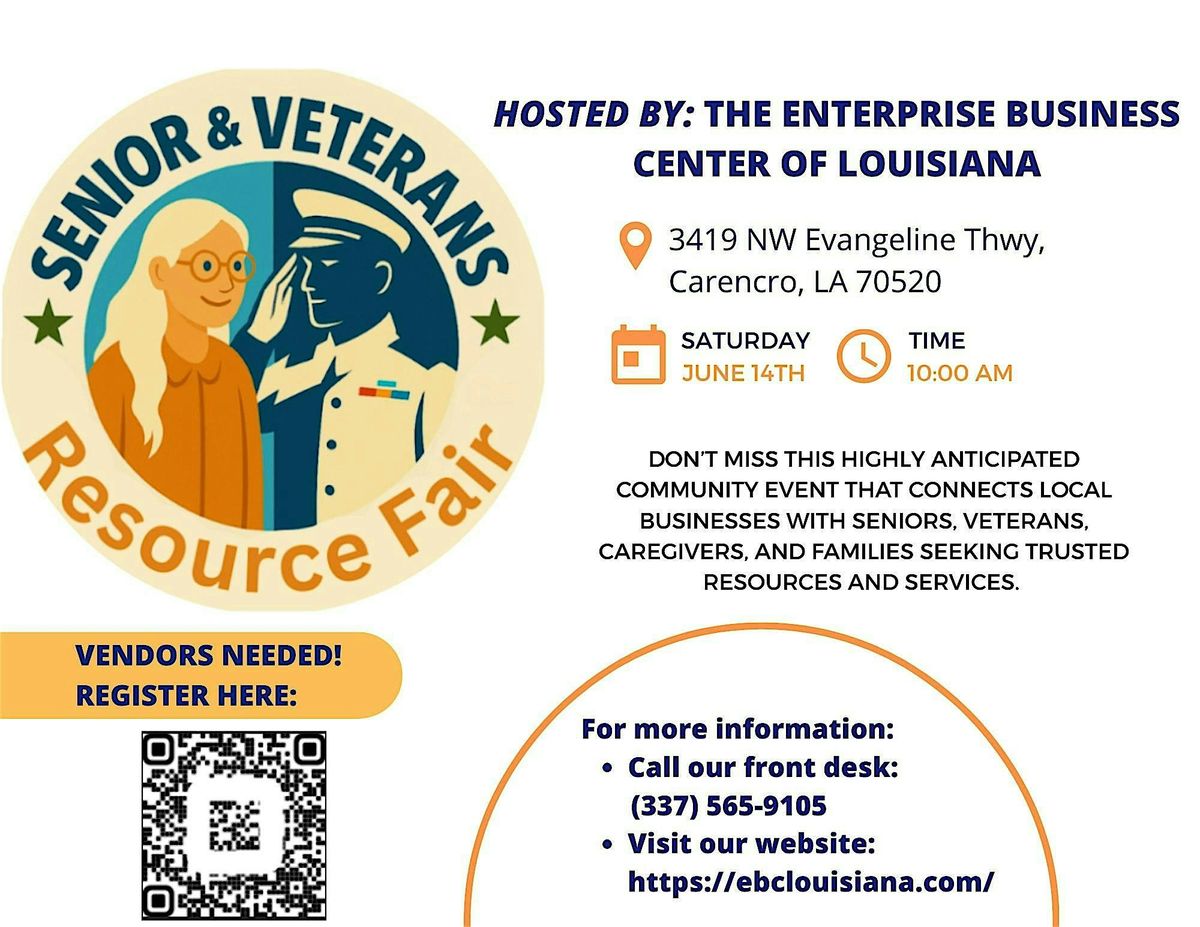 Seniors & Veterans Resource Fair, 14 June | Event in Carencro | AllEvents