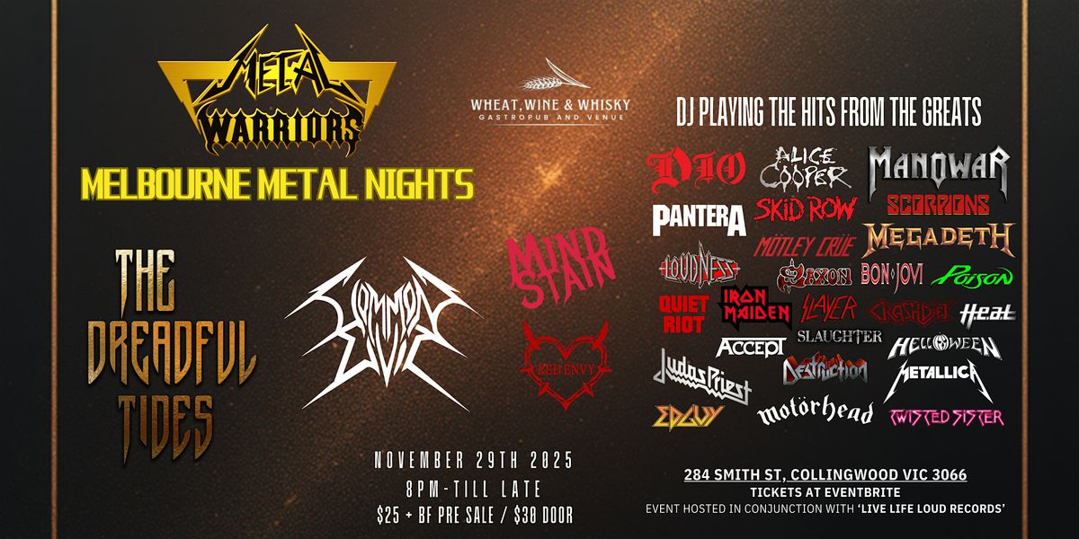MELBOURNE METAL NIGHTS VOL 4 - Ft. The Dreadful Tides, Common Evil & more | Event in Collingwood | AllEvents