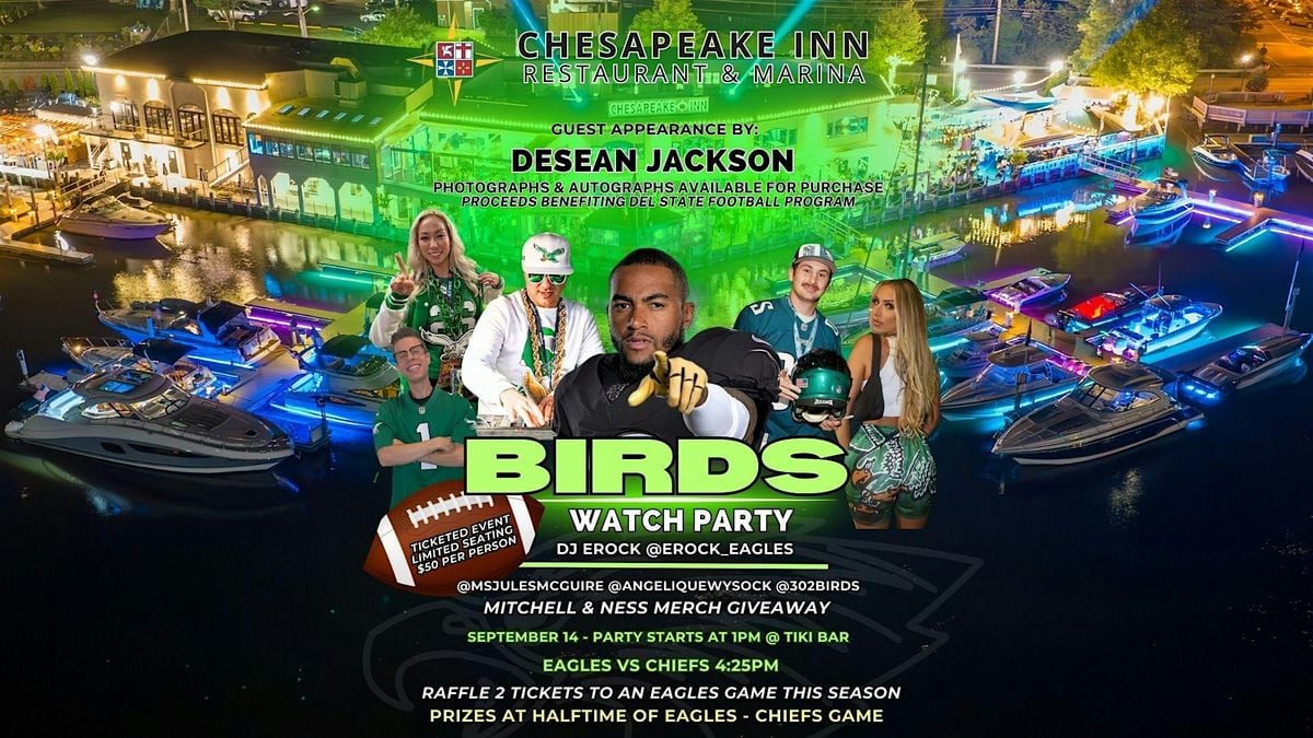 Birds Watch Party with Desean Jackson, 14 September | Event in Chesapeake City | AllEvents