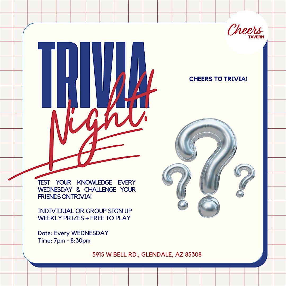 Wednesday Trivia Night at Cheers Tavern | Event in Glendale | AllEvents