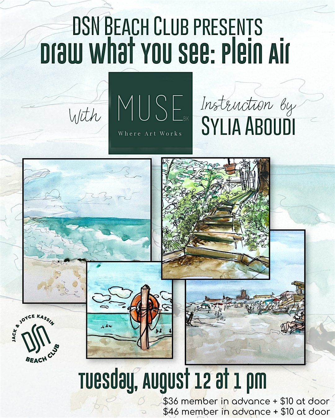 Draw What You See- Plein Air with MUSE BK. Instruction by Sylia Aboudi, 12 August | Event in Deal | AllEvents
