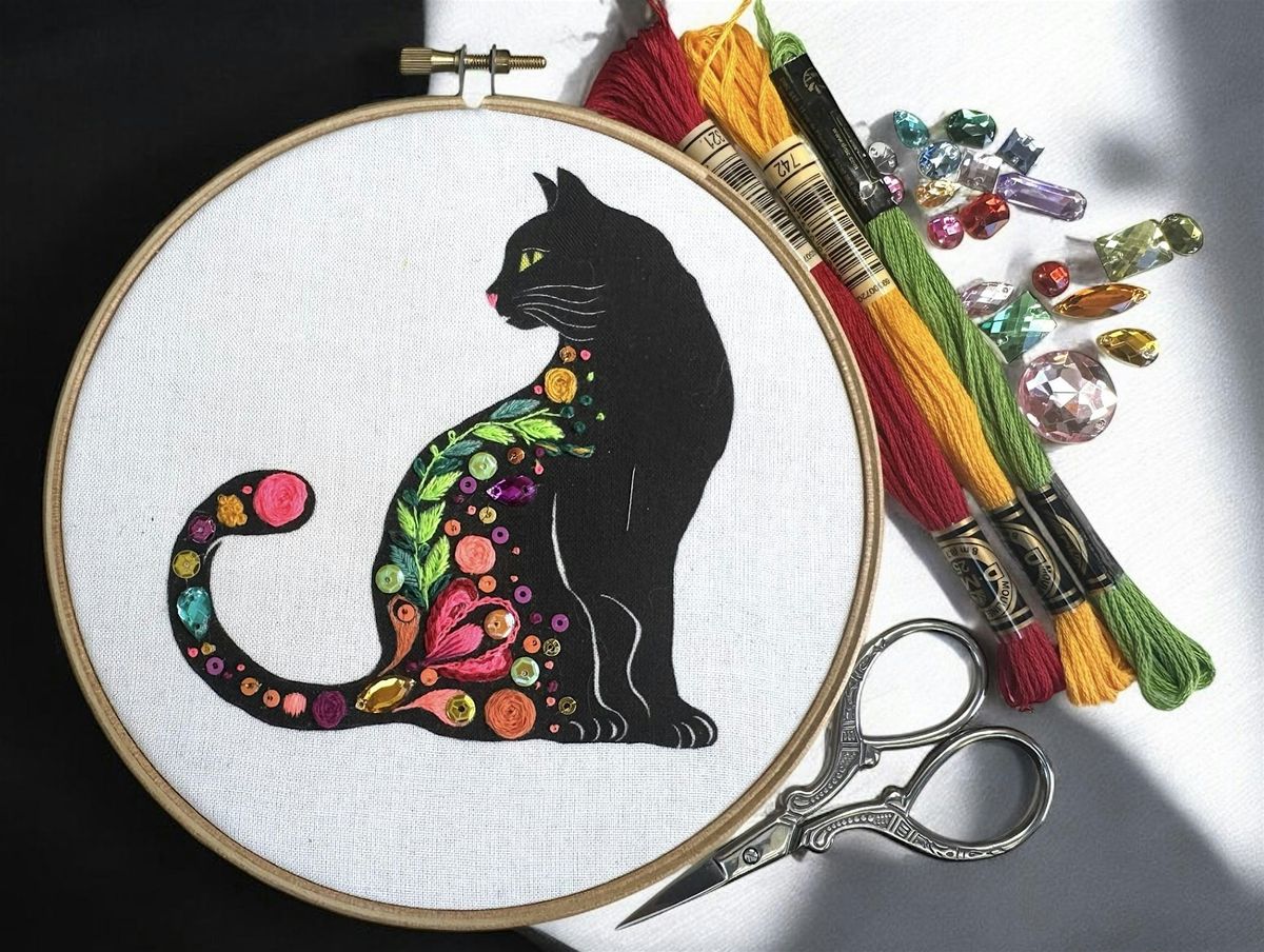 Black Cat Embroidery Workshop at The Harpenden Arms, Harpenden, 21 October | Event in Harpenden | AllEvents