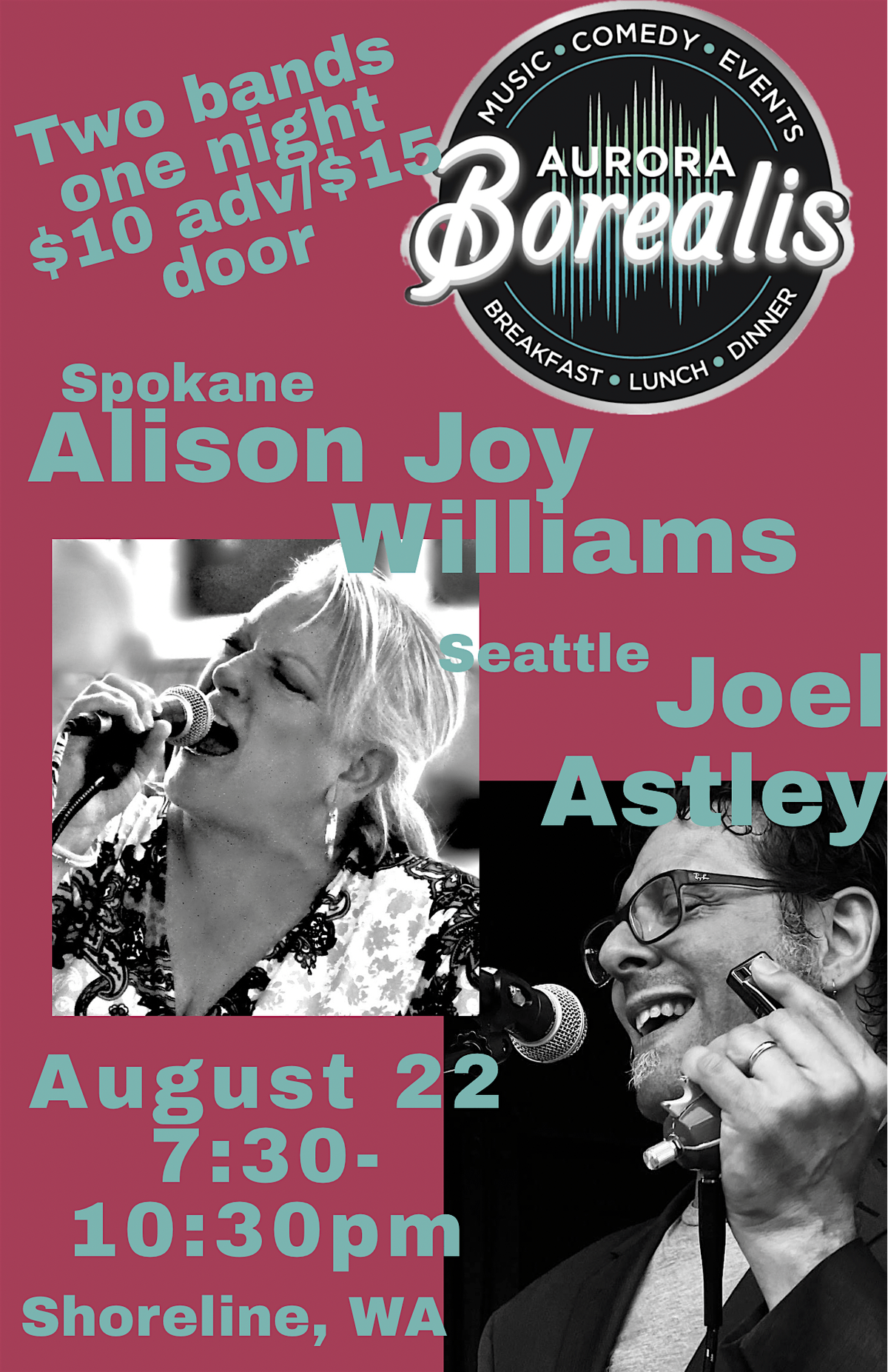 Joel Astley + Alison Joy Wiliams, 22 August | Event in Shoreline | AllEvents
