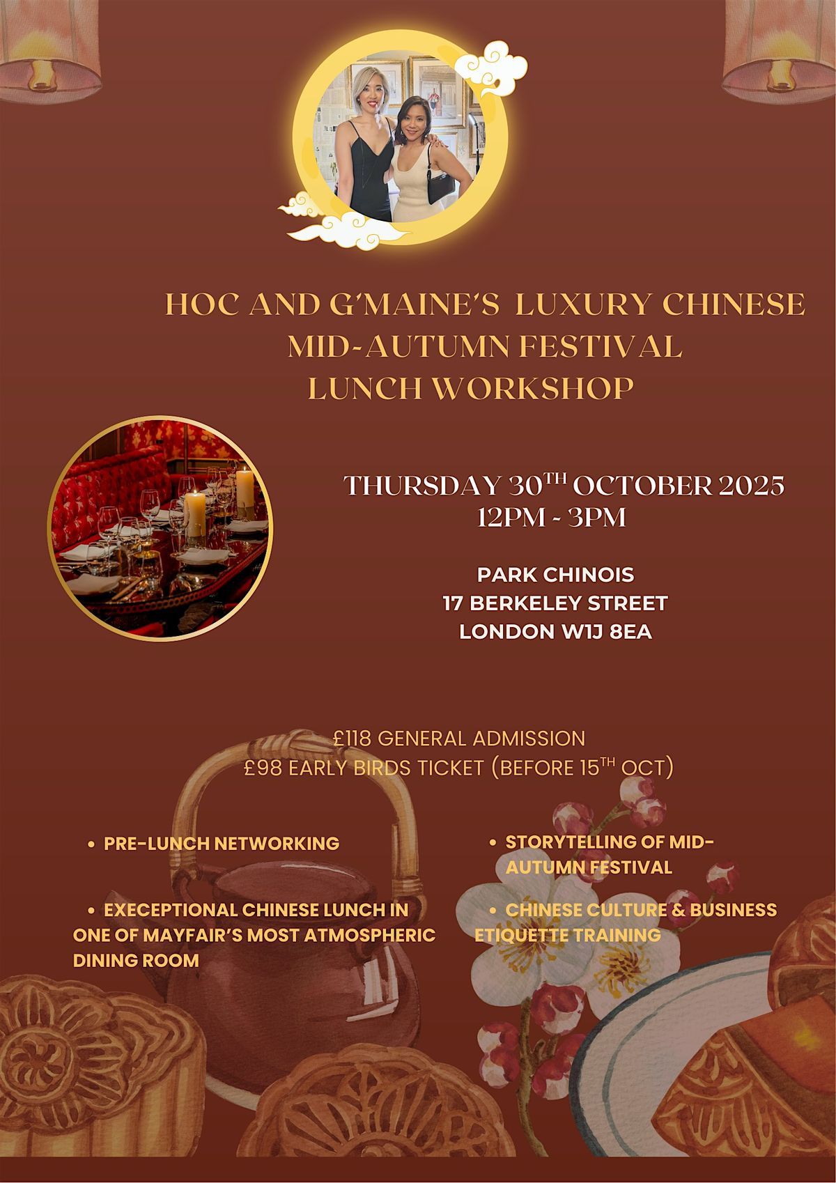HOC and G'MAINE's Luxury Chinese Mid- Autumn festival Lunch workshop, 30 October | Event in London | AllEvents