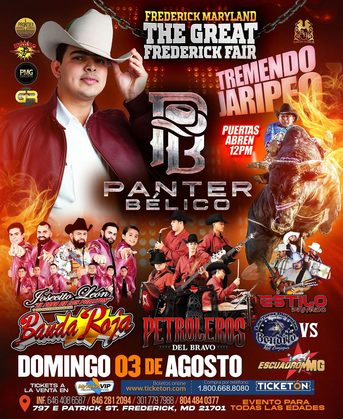 JARIPEO CON EL PANTER BELICO, 3 August | Event in Frederick | AllEvents
