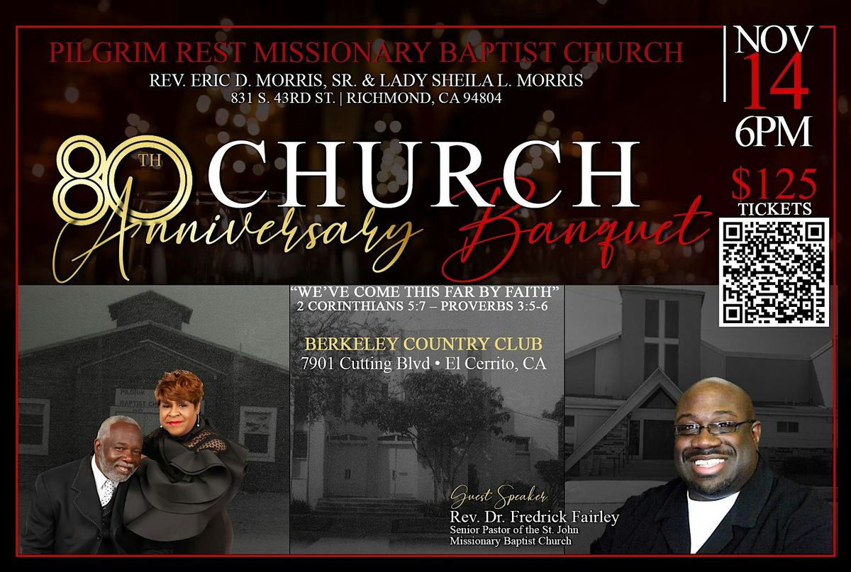 80th Church Anniversary Banquet, 14 November | Event in El Cerrito | AllEvents