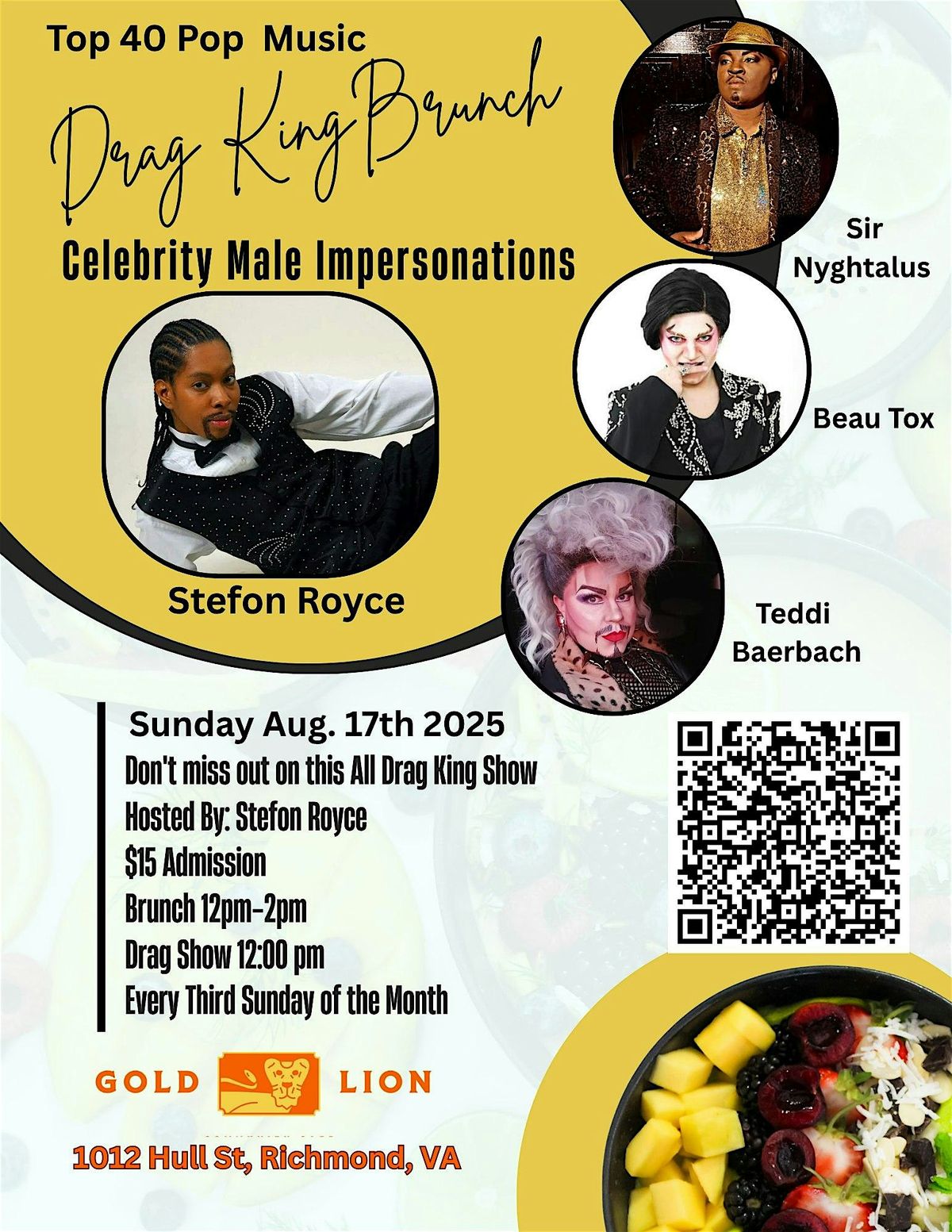 Top 40 Pop Music Drag King Brunch hosted by Stefon Royce, 17 August | Event in Richmond | AllEvents