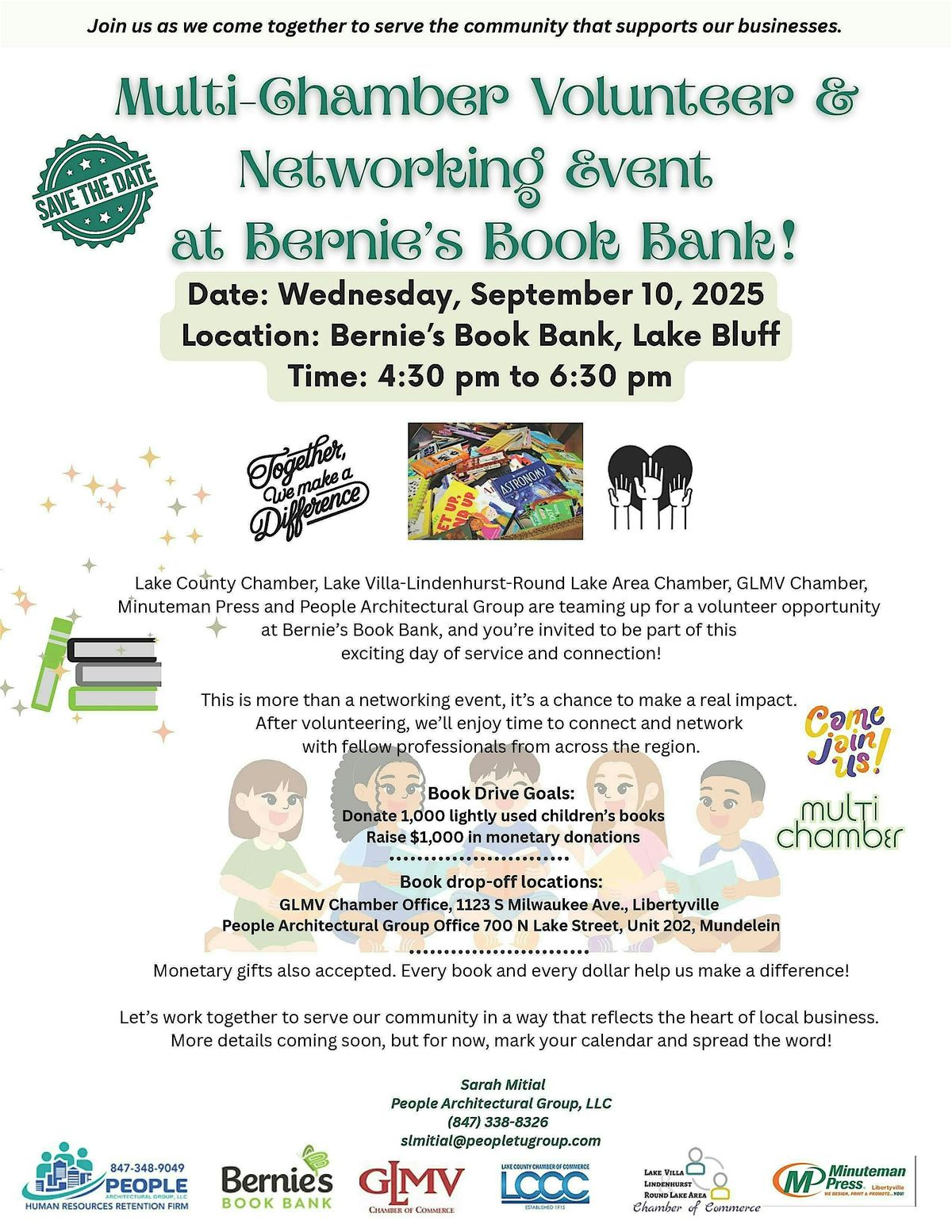 Multi Chamber Volunteer and Networking Event, 10 September | Event in Lake Bluff | AllEvents