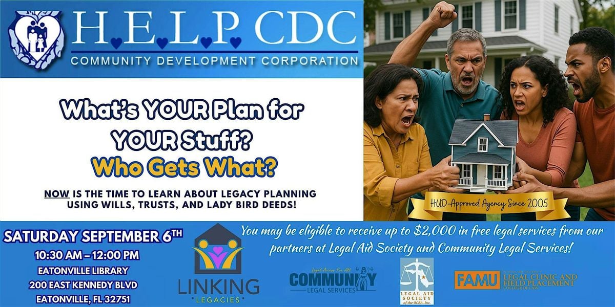 Heirs' Property & Estate Planning Information Session, 6 September | Event in Eatonville | AllEvents