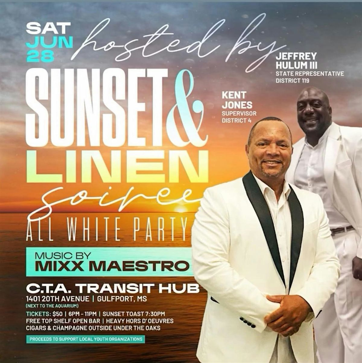 Sunsets & Linen Soirée, 28 June | Event in Gulfport | AllEvents