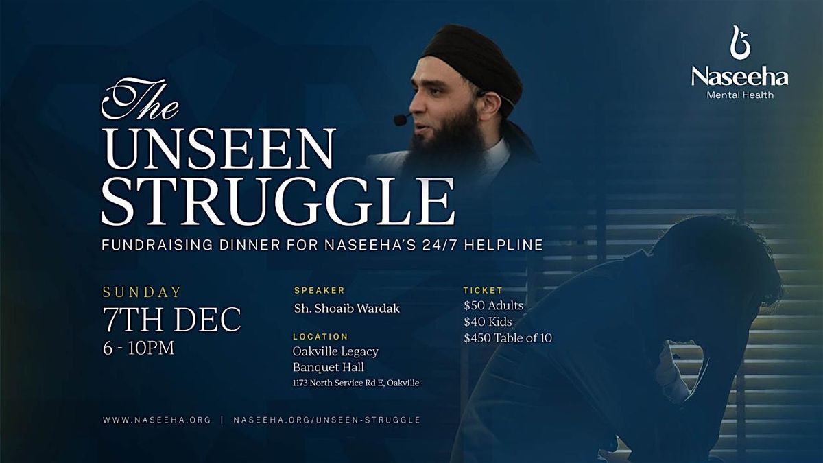 The Unseen Struggle- Fundraising Dinner for Naseeha's 24/7 Helpline, 7 December | Event in Oakville | AllEvents