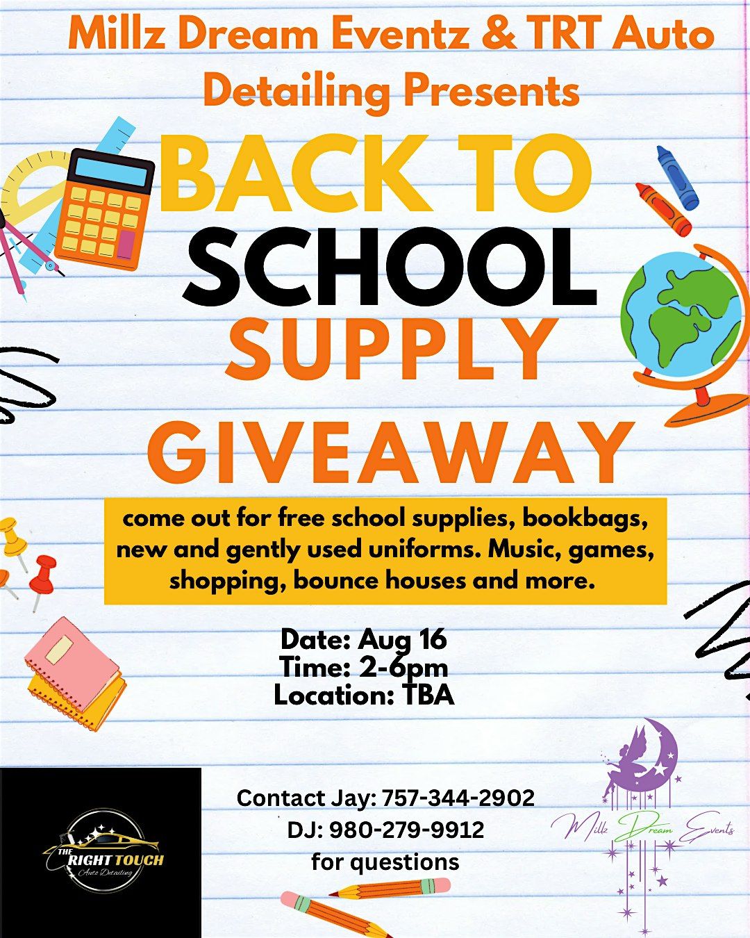 Back-to-School Bash: Giving Back with Love!, 16 August | Event in Charlotte | AllEvents