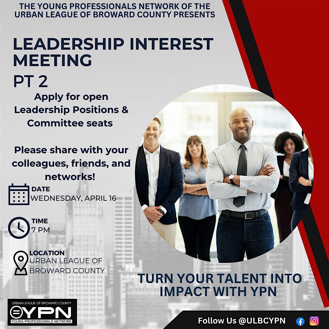Leadership Interest Meeting Part 2, 20 May | Event in Fort Lauderdale | AllEvents