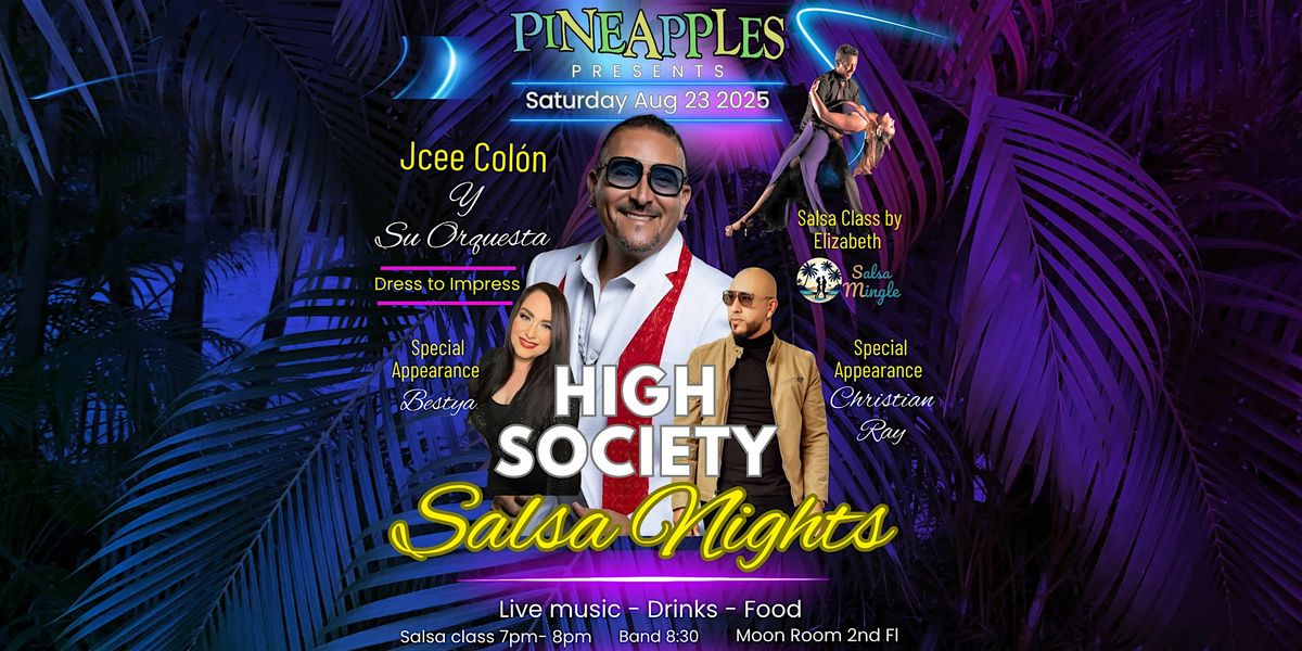 High Society Salsa Nights w/ JCee Colón Zalsa en Control at Pineapples, 23 August | Event in Melbourne | AllEvents