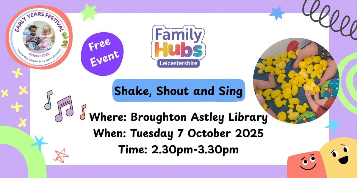 Shake, Shout and Sing!, 7 October | Event in Broughton Astley | AllEvents