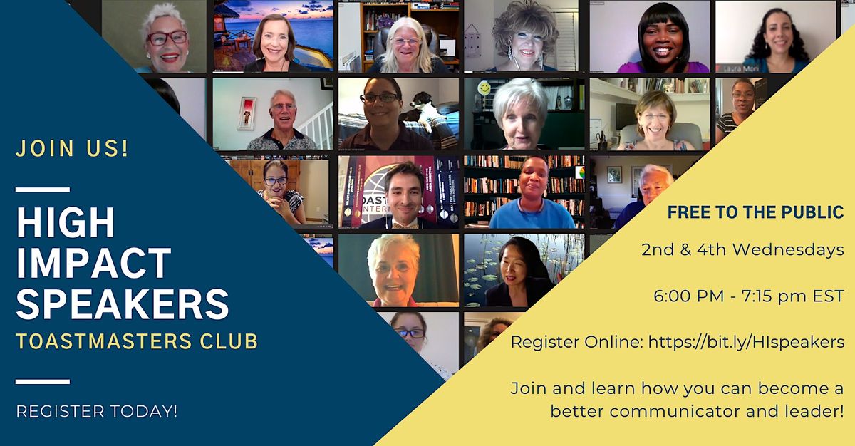 High Impact Speakers Toastmasters, September 14 2022 Online Event