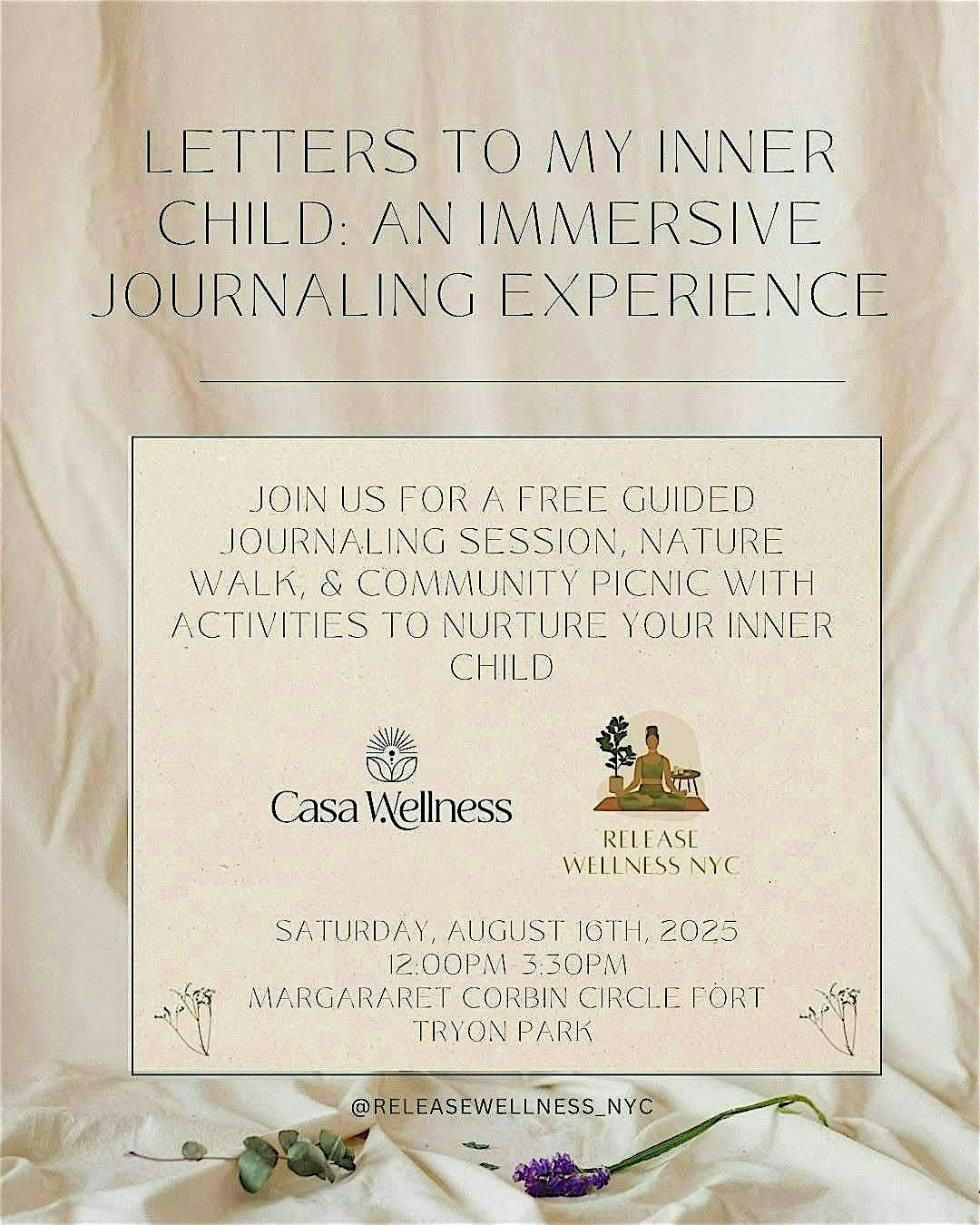 Letters to My Inner Child: An Immersive Journaling Experience, 16 August | Event in New York | AllEvents