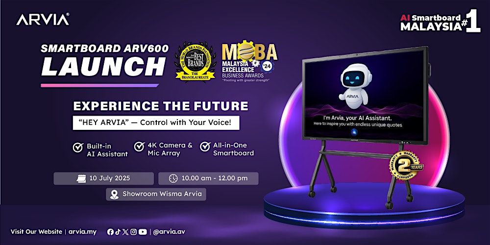 LAUNCHING OF ARVIA  AI SMARTBOARD, 10 July | Event in Puchong | AllEvents