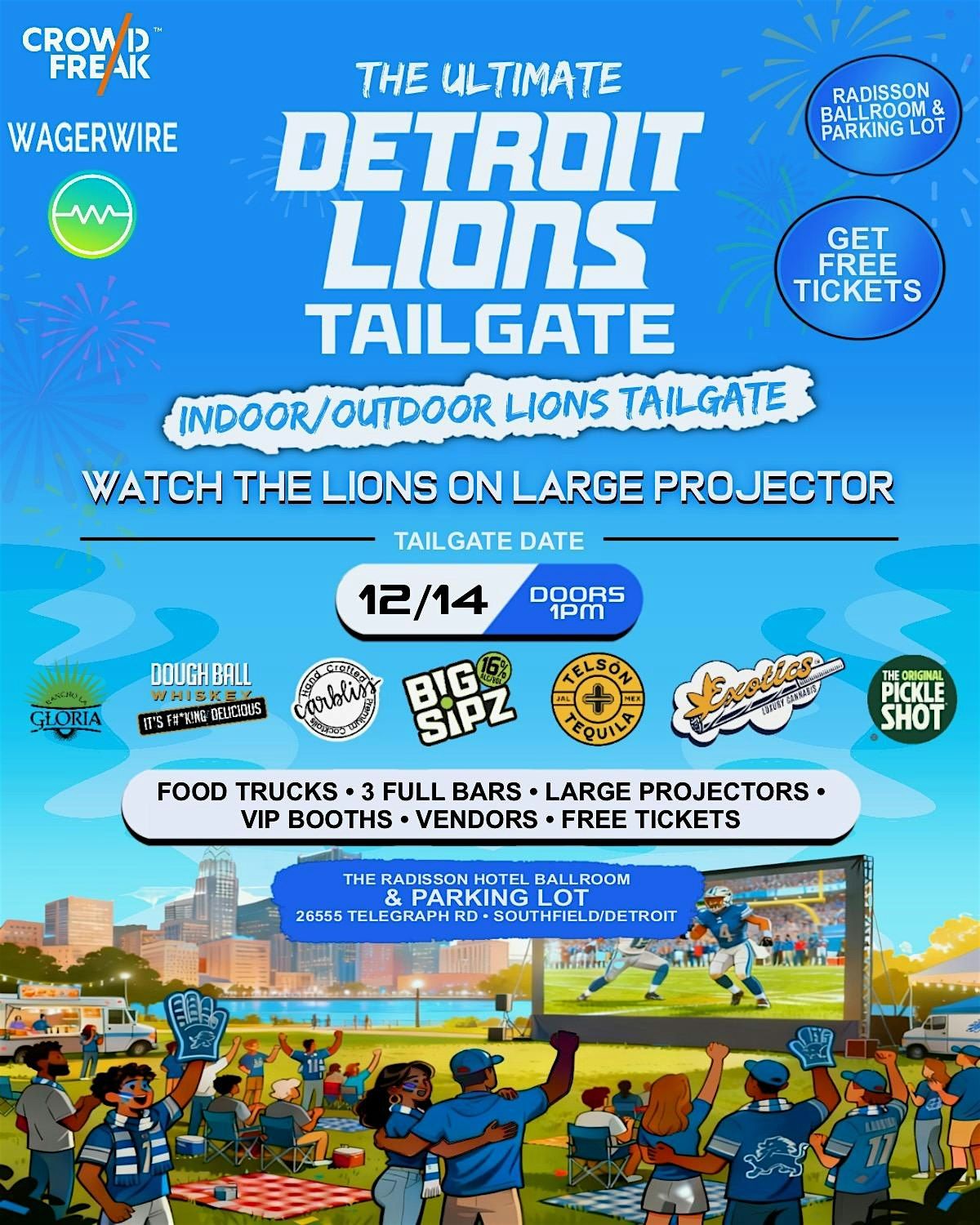The Ultimate Detroit Lions Tailgate - Indoor Ballroom/Outdoor Party | Event in Southfield | AllEvents